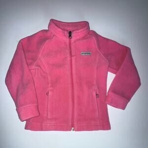 Columbia Girls Fleece Jacket Full Zip Fuchsia Pink Size 4T
